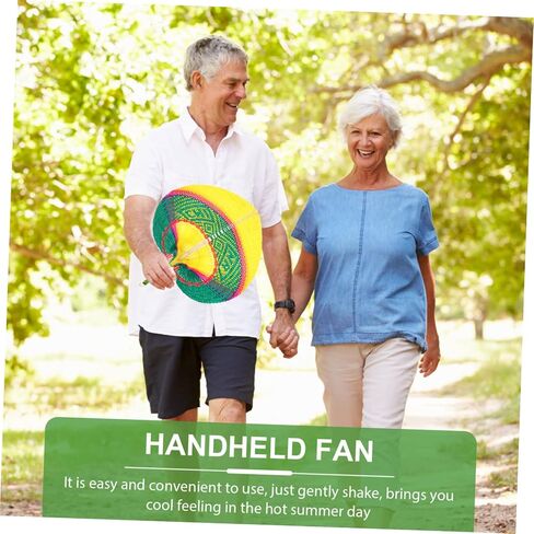 Handmade Woven Fan for Summer Creative Hand Fan for Outdoor Cooling Unique Peach Shape for Home and Travel in Saudi Arabia