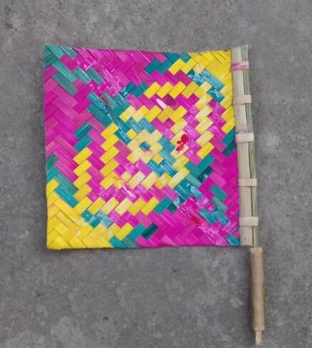 pack of 2 Organic Natural Bamboo Hand Made Hand Fan Pankha Bena for Natural Cool Air with Handle_rs in Saudi Arabia