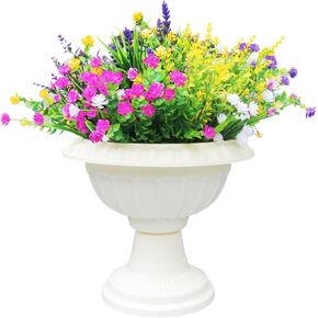 0kiygoo 12 Outdoor Artificial Flower Pieces, Bulk Fake Plastic Plants for Porch, Window, Home & Wedding Decoration in Fall and Summer, Ideal for Hanging Planters (Tulip) in Saudi Arabia