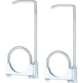 2PCS Exhaust Clamp with Hanger, Heavy Duty Zinc Alloy Universal Muffler Pipe Clamp, Corrosion Resistant and Adjustable (2.5 inches) in Saudi Arabia