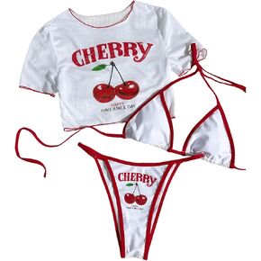 Verdusa للسيدات المكونة من 3 قطع صفيق Halter Bikini مجموعة ربطة عنق المسبح مع قمم التستر in Kuwait