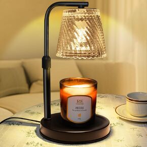 Candle Warmer Lamp with Timer Dimmable - Adjustable Electric Wax Melt Warmer Large Scented Jar Candles Lights, Birthday Gifts for Women, House Warming Gifts New Home Living Room Vintage Decor, Black in Saudi Arabia