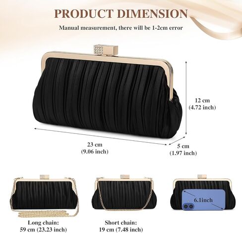 UBAYMAX Clutch Purses for Women Formal Evening Bag Elegant Pleated Satin Evening Clutch Handbags for Prom Party Wedding in Saudi Arabia