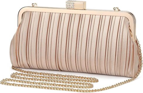 UBAYMAX Clutch Purses for Women Formal Evening Bag Elegant Pleated Satin Evening Clutch Handbags for Prom Party Wedding in Saudi Arabia
