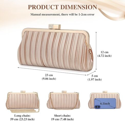 UBAYMAX Clutch Purses for Women Formal Evening Bag Elegant Pleated Satin Evening Clutch Handbags for Prom Party Wedding in Saudi Arabia