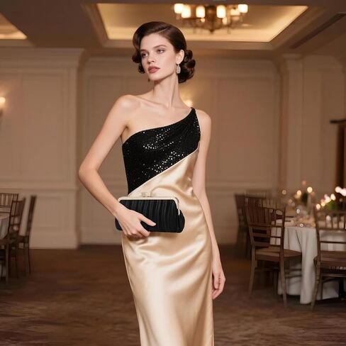 UBAYMAX Clutch Purses for Women Formal Evening Bag Elegant Pleated Satin Evening Clutch Handbags for Prom Party Wedding in Saudi Arabia
