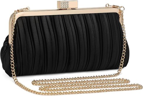 UBAYMAX Clutch Purses for Women Formal Evening Bag Elegant Pleated Satin Evening Clutch Handbags for Prom Party Wedding in Saudi Arabia