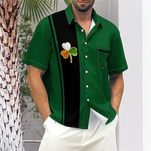 American Flag Shirts for Men Hawaiian Button Down Beach Shirts Casual Short Sleeve Bowling Shirts in Saudi Arabia