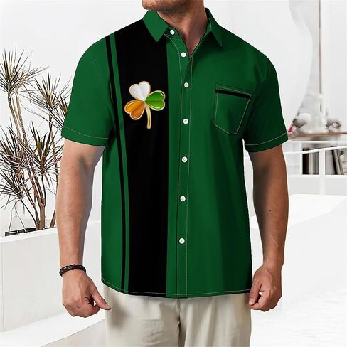 American Flag Shirts for Men Hawaiian Button Down Beach Shirts Casual Short Sleeve Bowling Shirts in Saudi Arabia