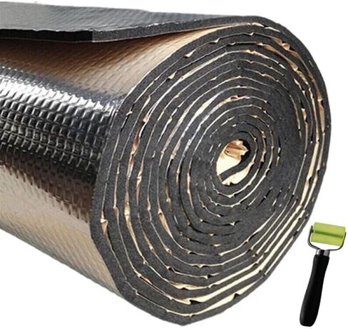 Thermal Sound Deadening (6MM 200MIL) Automotive Heat Shield Reflective Insulation Mat Vehicle Car Truck SUV RV Engine Bay: Firewall Noise Reduce Heavy Duty Adhesive w/ Roller DIY Kit (48" x4') in Saudi Arabia