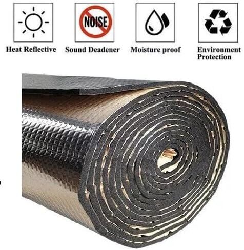 Thermal Sound Deadening (6MM 200MIL) Automotive Heat Shield Reflective Insulation Mat Vehicle Car Truck SUV RV Engine Bay: Firewall Noise Reduce Heavy Duty Adhesive w/ Roller DIY Kit (48" x4') in Saudi Arabia