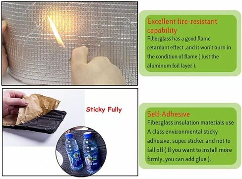 Thermal Sound Deadening (6MM 200MIL) Automotive Heat Shield Reflective Insulation Mat Vehicle Car Truck SUV RV Engine Bay: Firewall Noise Reduce Heavy Duty Adhesive w/ Roller DIY Kit (48" x4') in Saudi Arabia