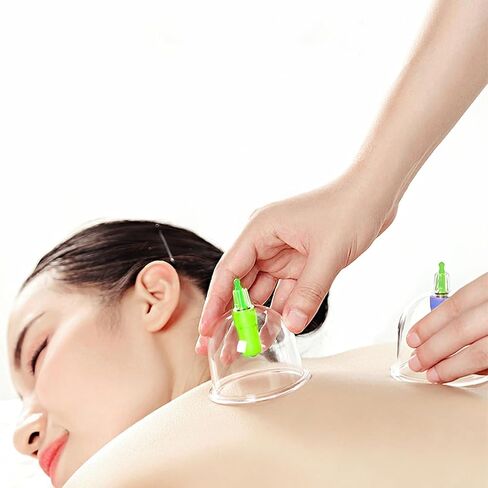 12pcs مجموعة العلاج الصينية الحجامة ، أكواب شفط الفراغ التقليدية لتخفيف وجع العضلات ، مواد ABS شفافة ، سهلة الاستخدام والحمل ، مثالية للاستخدام المنزلي والسفر in Kuwait