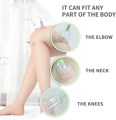 12pcs مجموعة العلاج الصينية الحجامة ، أكواب شفط الفراغ التقليدية لتخفيف وجع العضلات ، مواد ABS شفافة ، سهلة الاستخدام والحمل ، مثالية للاستخدام المنزلي والسفر in Kuwait