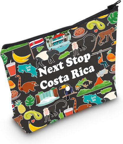 MNIGIU Costa Rica Symbols Souvenir Cosmetic Bag Costa Rica Vacation Gift Costa Rica Trip Makeup Bag Costa Rica Lover Gift North America Travel Gift in Kuwait