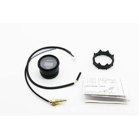 2.17 "12 فولت مقياس درجة حرارة الماء الرقمي ومقياس سرعة الدوران - شاشة إضاءة خلفية زرقاء للسيارات والشاحنات والدراجات النارية والقوارب in Kuwait