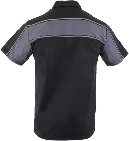 Milwaukee Leather MDM11672.01 Men Black and Gray Button Up Huffy-Duty Shirt | قميص عمل ميكانيكي كلاسيكي in Saudi Arabia