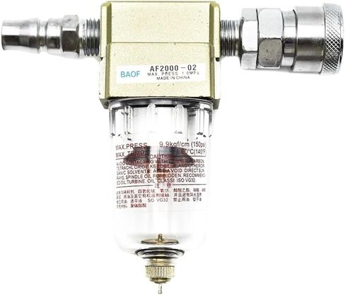 AF2000 AF2000-02 1/4 Source Processor Copper Filter Air Pump Filter Oil and Water Separator Pneumatic Components Air Compressor(AF2000-EU-Fittings,10MM) in Saudi Arabia