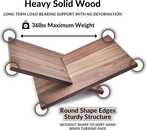 Honygebia Solid Wood Book Stands - Cross Frame Sapele Wooden Book Holder, Open Bookstand for Display and Reading, Suitable for Art, Bible, Cookbook, Easel, Magazine, Textbooks in Kuwait