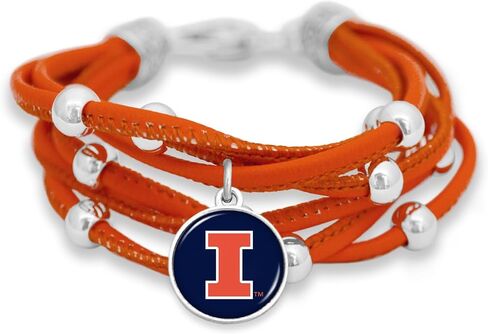 FTH Leather Strand Bracelet with Logo and Lobster Clasp (Clemson) in Saudi Arabia