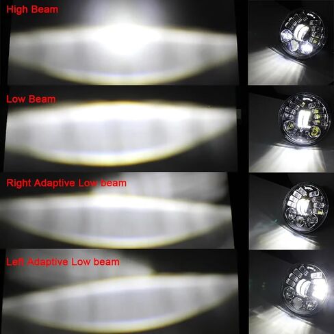 5.75in. LED Adaptive Headlights 5 3/4" 5.75" LED Projection Headlight position for Motorcycle (Black) in Saudi Arabia