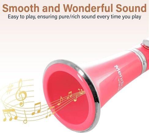 Mendini MCT-E+SD+PB Black Ebonite ABS B Flat Clarinet with Case, Stand, Pocketbook, Mouthpiece, 10 Reeds and More in Kuwait