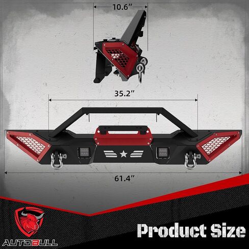 المصد الخلفي-متوافق مع 2018-2024 JP Wrangler JL/JLU ، المصد الموجود على الطرق الوعرة على الطرق in Kuwait