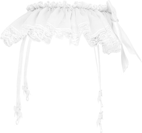 Satini Frilly Lace Sissy Chiffon Sheer Garter Suspender Belt Lingerie Knickers in Saudi Arabia