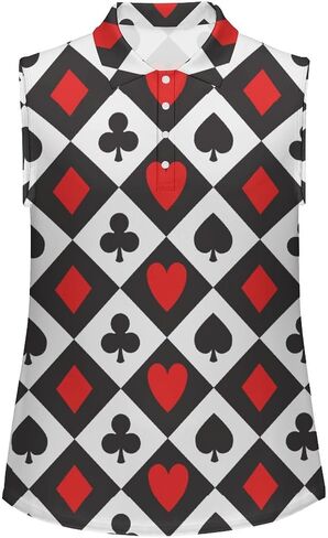 Poker Card T Shirts Golf Tank Top Womans Moisture Wicking Tennis Shirt Sleeveless Tee Dry Fit Breathable Sport Vests in Saudi Arabia