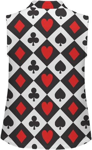 Poker Card T Shirts Golf Tank Top Womans Moisture Wicking Tennis Shirt Sleeveless Tee Dry Fit Breathable Sport Vests in Saudi Arabia