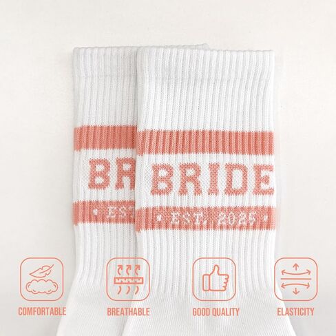 Bride Socks for Bridal Shower Gifts, Bride to Be Gifts, White Bridal Socks for Wedding Engagement Bachelorette in Saudi Arabia