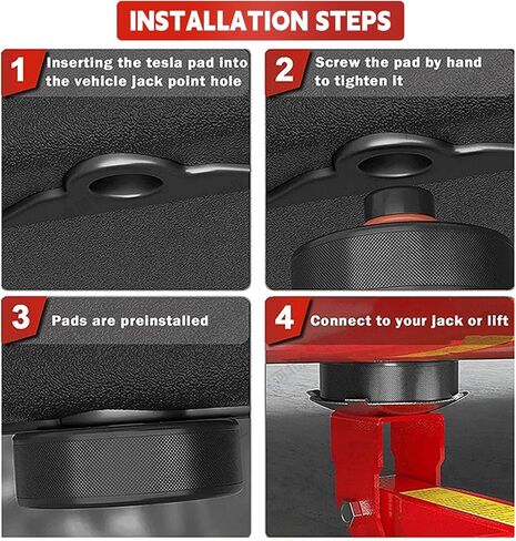 Lifting Jack Pad for Tesla Model 3/S/X/Y, Tesla Jack Pucks Accessories with Storage Case, 4PCS Car Tire Lift Jack Point Protect Blocks, Heavy Duty Rubber Jack Pads for Tesla Vehicles in Kuwait
