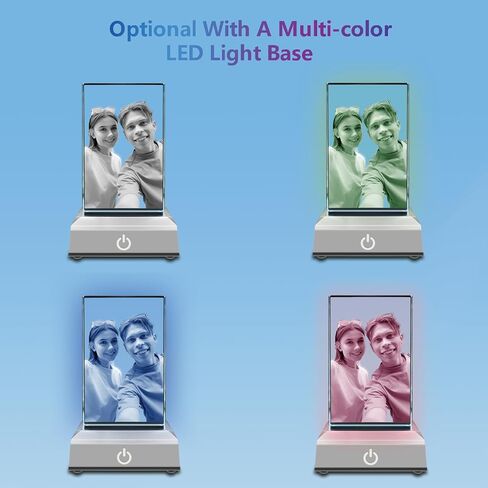 Personalized 3D Crystal Photo, Picture Cube Idea Gift With Your Own Photo, Customized Christmas, Birthday, Wedding Memorial, Mother's Day, Couples Gift for Women, Wife, Husband, Men - Small Portrait in Saudi Arabia