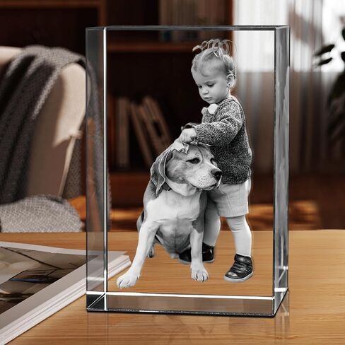 Personalized 3D Crystal Photo, Picture Cube Idea Gift With Your Own Photo, Customized Christmas, Birthday, Wedding Memorial, Mother's Day, Couples Gift for Women, Wife, Husband, Men - Small Portrait in Saudi Arabia