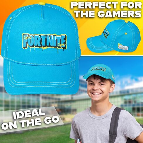 FORTNITE Boys Baseball Cap, Adjustable Strap Sun Hat - Gifts for Boys Black in Saudi Arabia