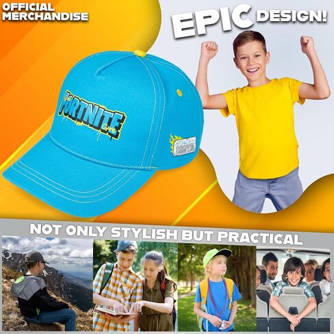 FORTNITE Boys Baseball Cap, Adjustable Strap Sun Hat - Gifts for Boys Black in Saudi Arabia