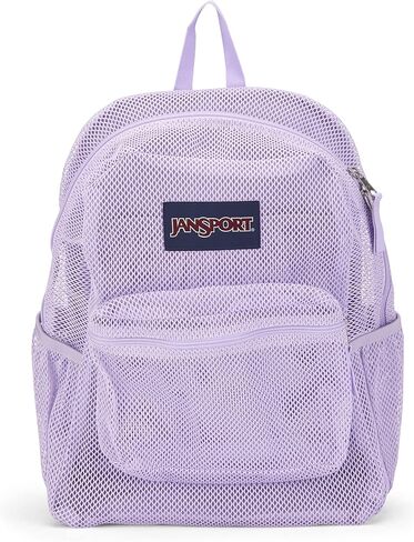 حقيبة ظهر Jansport Eco Mesh ، شريط أحمر ، 17 "× 12.5" × 6 " - حقيبة شبه شفافة كبيرة للبالغين مع كمبيوتر محمول ، لوحة خلفية مبطنة ، البحرية in Saudi Arabia