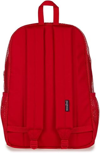 حقيبة ظهر Jansport Eco Mesh ، شريط أحمر ، 17 "× 12.5" × 6 " - حقيبة شبه شفافة كبيرة للبالغين مع كمبيوتر محمول ، لوحة خلفية مبطنة ، البحرية in Saudi Arabia