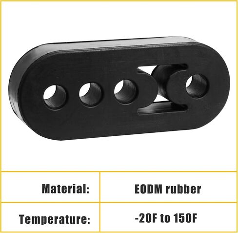 Rubber Exhaust Hanger, Heavy-Duty Muffler Support Bushing, 4 Holes (0.47 Inch), High-Density Tailpipe Damping Hanger (2PCS, Black) in Saudi Arabia