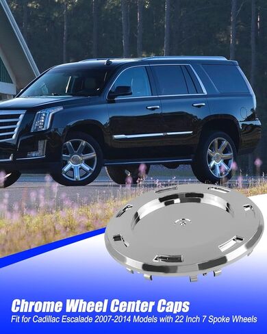 4pcs Crume Wheel Center Caps 22 "7 تحدث مع حلقة متوافقة مع Cadillac Escalade 2007-2014 استبدال 9596649 in Kuwait