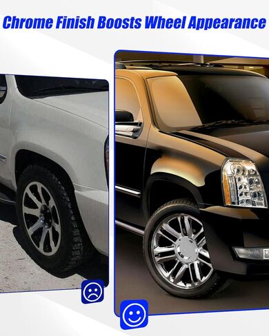 4pcs Crume Wheel Center Caps 22 "7 تحدث مع حلقة متوافقة مع Cadillac Escalade 2007-2014 استبدال 9596649 in Kuwait