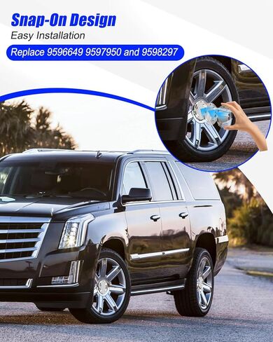 4pcs Crume Wheel Center Caps 22 "7 تحدث مع حلقة متوافقة مع Cadillac Escalade 2007-2014 استبدال 9596649 in Kuwait