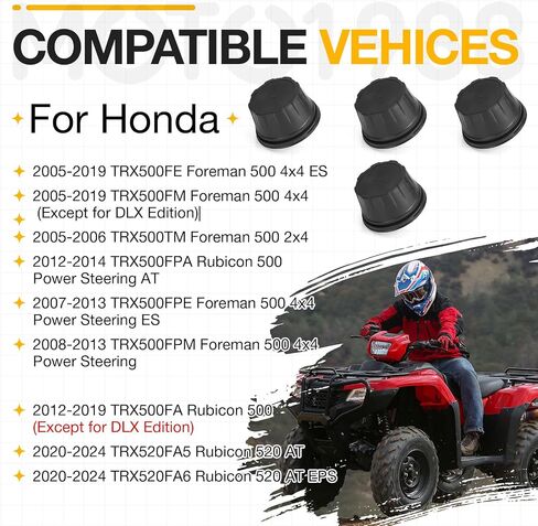 قبعة مركز العجلات الخلفية الأمامية لـ Recon 250 Fourtrax 300 Rancher 350 400 420 فورمان 450 500 Rubicon 500 520 TRX300 TRX350 TRX400 TRX420 TRX500 TRX520 44732-HC4-010 44732-HC4-000 in Saudi Arabia