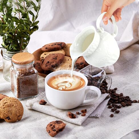 Ceramic Sugar and Creamer Set, Cream Pitcher Sugar Bowl with Lid and Spoon, Sugar and Creamer Container for Coffee Bar, Coffee Sets for Serving in Saudi Arabia