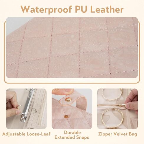 قضية مجوهرات السفر ، هدايا يوم الأم ، جروه ، BONDER BOOND BINDE مع Zipper Velvet Pouch Essentials هدية للنساء الفتيات أمي أمي ، البيج ، البيج in Kuwait