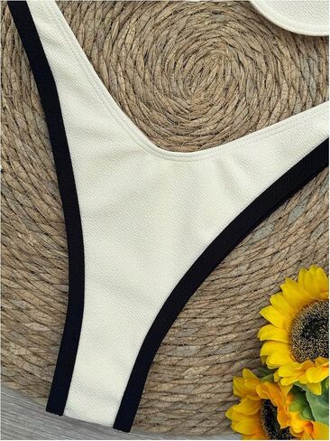 SOLY HUX Women's Color Block Bikini Sets 2 Piece Bathing Suits High Cut Cheeky Swimsuits in Saudi Arabia