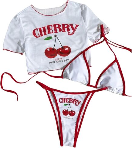 Verdusa للسيدات المكونة من 3 قطع صفيق Halter Bikini مجموعة ربطة عنق المسبح مع قمم التستر in Kuwait