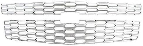 Chrome Grille Grille Full Snap على غطاء تراكب (ليس بديلاً شاميًا) لعام 2015 2015 2017 2018 2019 Chevy Tahoe Suburban LS/LT in Saudi Arabia