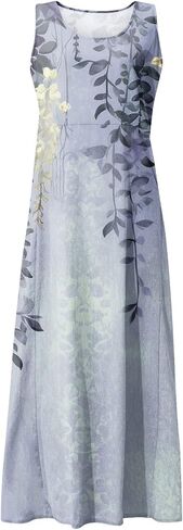 Summer Linen Dresses for Women 2025 Trendy Sleeveless Beach Vacation Travel Dress Casual Maxi Sun Dresses in Saudi Arabia