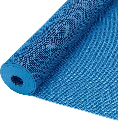 الصرف المطاط غير زلة حصيرة 3 × 16 قدم الأرضيات لفة 0.22 '' سميكة، باب تجاري حصيرة PVC البساط غير زلة حصيرة لمطعم المرآب المطبخ الحمام حمام السباحة سطح الحمام، رمادي (3 × 16 قدم) in Saudi Arabia